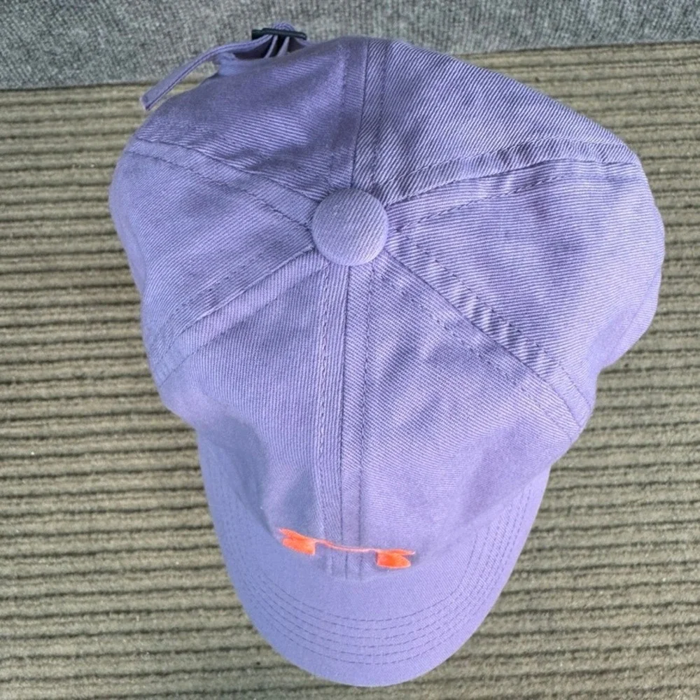 Under Armour Youth Purple Baseball Cap Orange Logo Adjustable Hat 1272197 OSFA